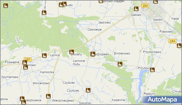 mapa Brodziszewo, Brodziszewo na mapie Targeo