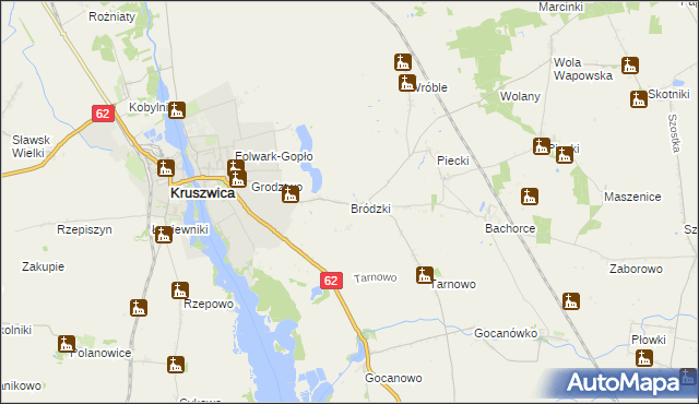 mapa Bródzki, Bródzki na mapie Targeo