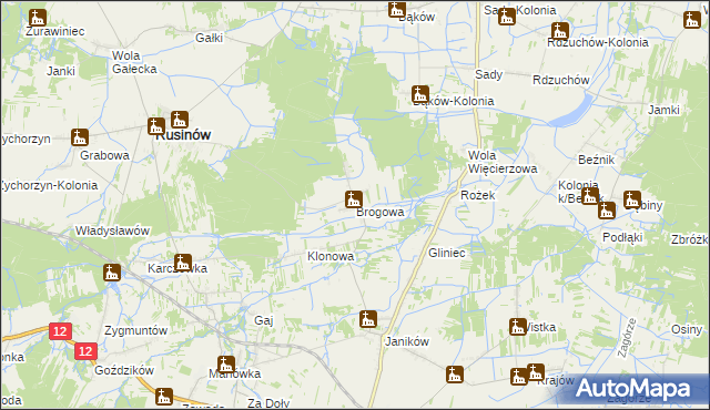 mapa Brogowa, Brogowa na mapie Targeo