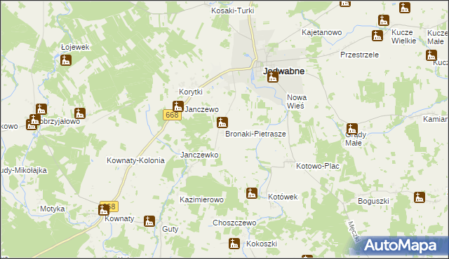 mapa Bronaki-Pietrasze, Bronaki-Pietrasze na mapie Targeo