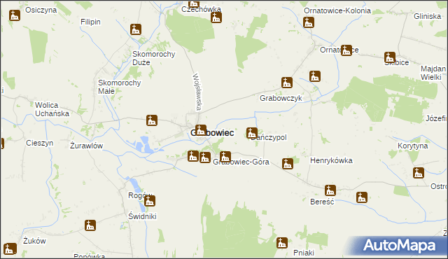 mapa Bronisławka gmina Grabowiec, Bronisławka gmina Grabowiec na mapie Targeo