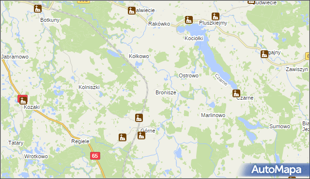 mapa Bronisze gmina Gołdap, Bronisze gmina Gołdap na mapie Targeo