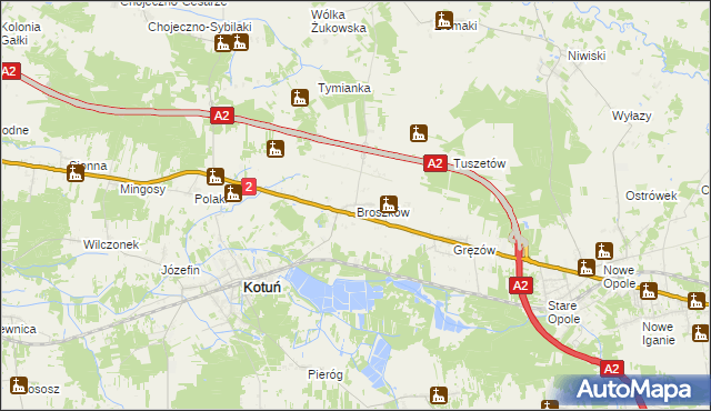 mapa Broszków, Broszków na mapie Targeo