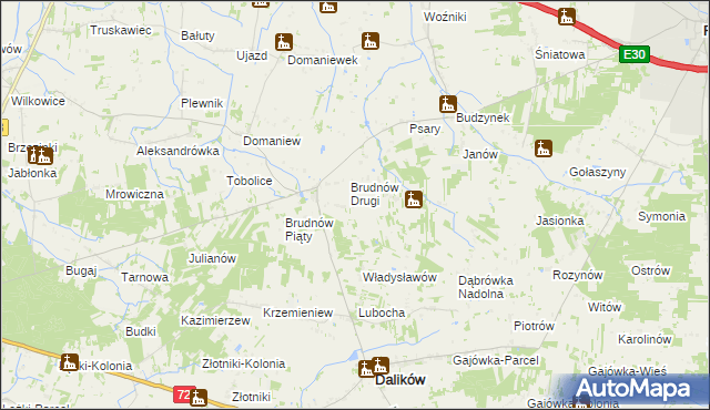 mapa Brudnów Trzeci, Brudnów Trzeci na mapie Targeo