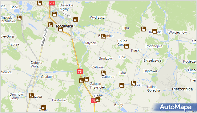 mapa Brudzów, Brudzów na mapie Targeo