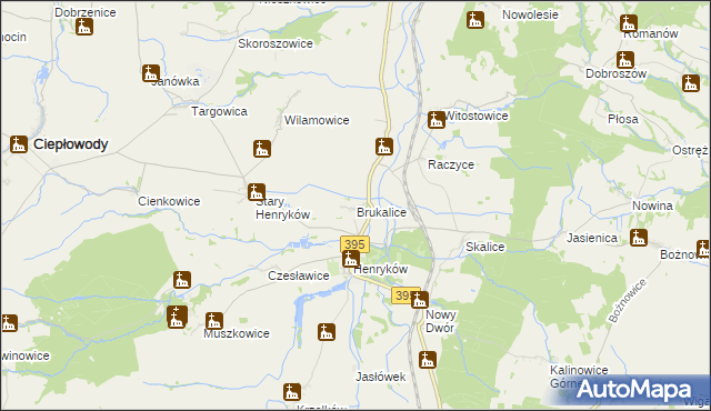 mapa Brukalice, Brukalice na mapie Targeo
