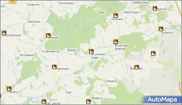 mapa Bruskowo Małe, Bruskowo Małe na mapie Targeo