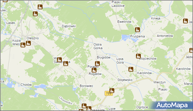 mapa Brygidów, Brygidów na mapie Targeo