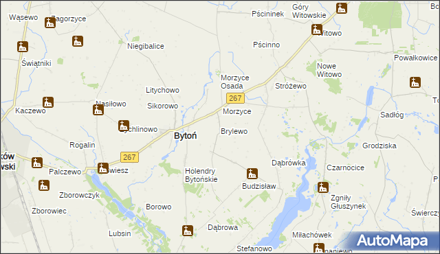 mapa Brylewo gmina Bytoń, Brylewo gmina Bytoń na mapie Targeo