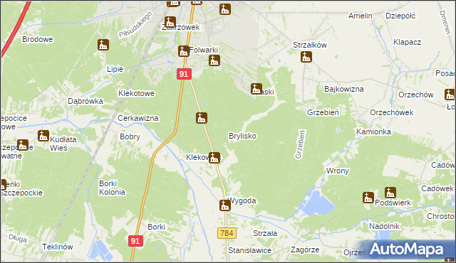 mapa Brylisko, Brylisko na mapie Targeo