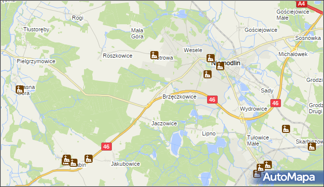 mapa Brzęczkowice, Brzęczkowice na mapie Targeo