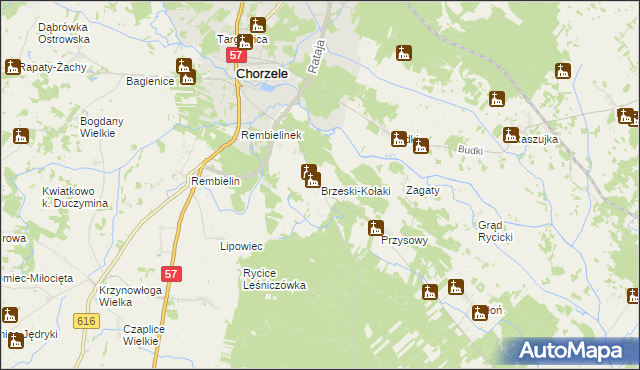 mapa Brzeski-Kołaki, Brzeski-Kołaki na mapie Targeo