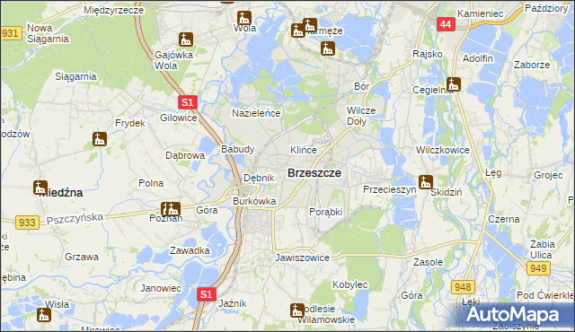mapa Brzeszcze, Brzeszcze na mapie Targeo