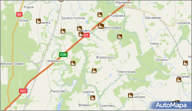 mapa Brzeszczyny, Brzeszczyny na mapie Targeo