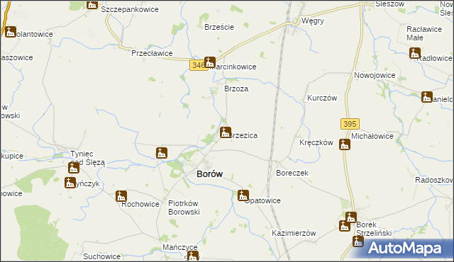 mapa Brzezica, Brzezica na mapie Targeo