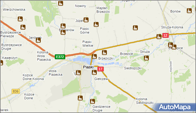 mapa Brzeziczki, Brzeziczki na mapie Targeo