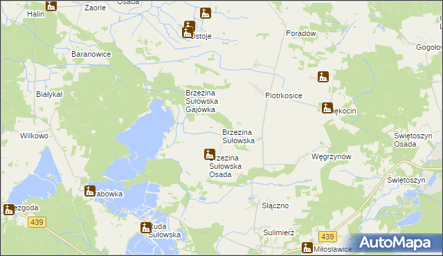 mapa Brzezina Sułowska, Brzezina Sułowska na mapie Targeo