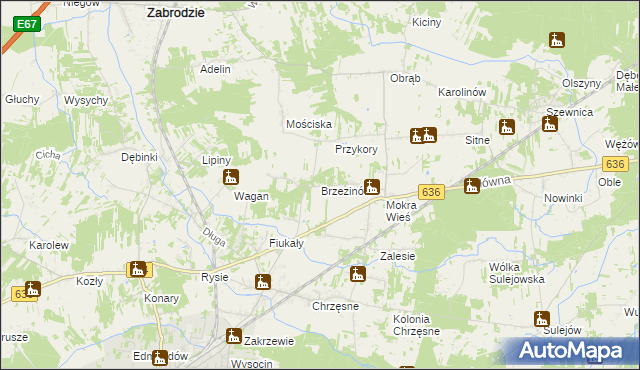 mapa Brzezinów, Brzezinów na mapie Targeo