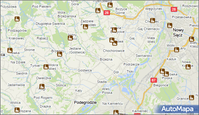 mapa Brzezna, Brzezna na mapie Targeo