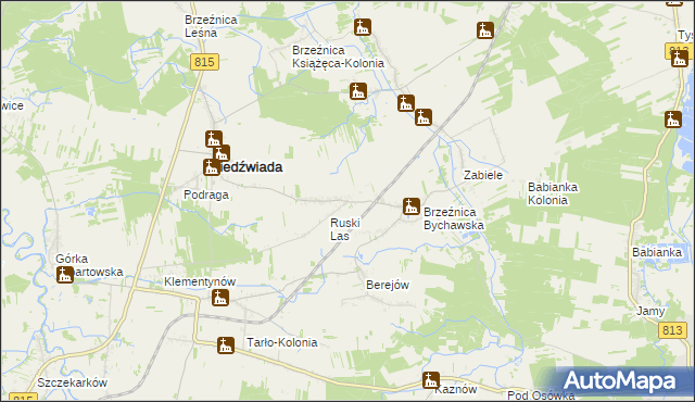 mapa Brzeźnica Bychawska-Kolonia, Brzeźnica Bychawska-Kolonia na mapie Targeo