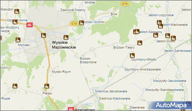 mapa Brzóski-Markowizna, Brzóski-Markowizna na mapie Targeo