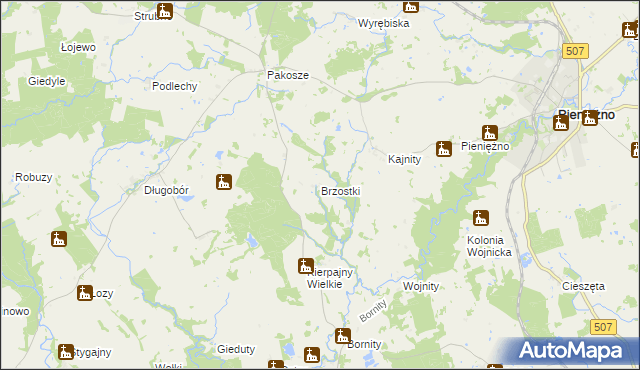 mapa Brzostki, Brzostki na mapie Targeo