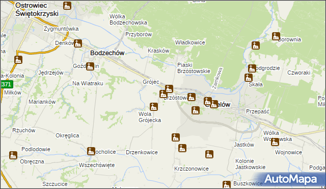 mapa Brzóstowa, Brzóstowa na mapie Targeo