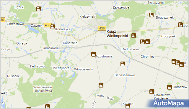 mapa Brzóstownia, Brzóstownia na mapie Targeo