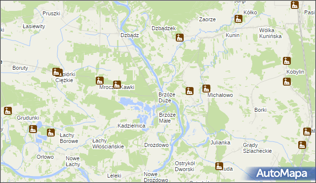 mapa Brzóze Duże, Brzóze Duże na mapie Targeo