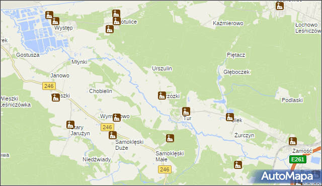 mapa Brzózki gmina Szubin, Brzózki gmina Szubin na mapie Targeo