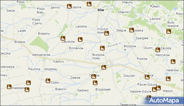 mapa Brzozów Nowy, Brzozów Nowy na mapie Targeo