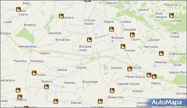 mapa Brzozów Stary, Brzozów Stary na mapie Targeo