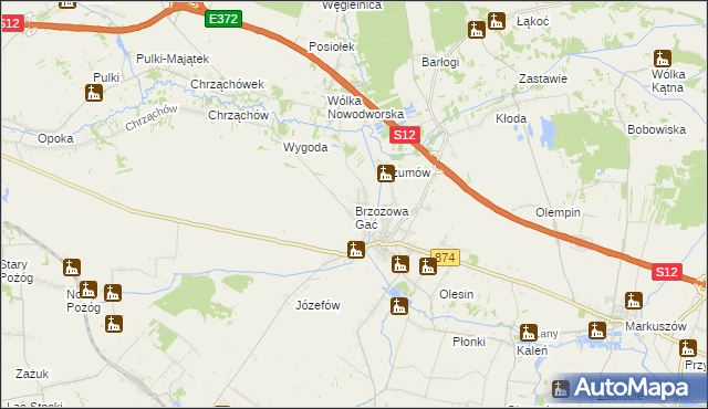 mapa Brzozowa Gać, Brzozowa Gać na mapie Targeo