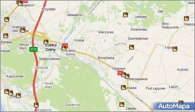mapa Brzozówka gmina Obrowo, Brzozówka gmina Obrowo na mapie Targeo