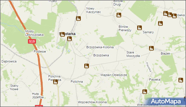 mapa Brzozówka gmina Szastarka, Brzozówka gmina Szastarka na mapie Targeo