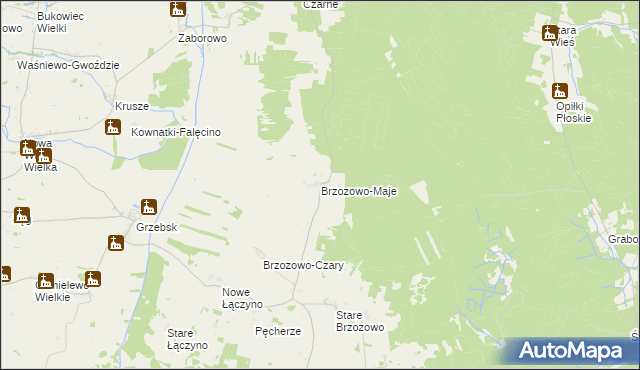 mapa Brzozowo-Maje, Brzozowo-Maje na mapie Targeo