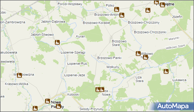 mapa Brzozowo-Panki, Brzozowo-Panki na mapie Targeo