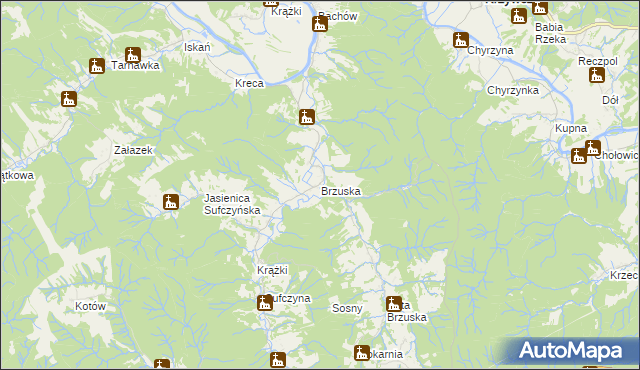 mapa Brzuska, Brzuska na mapie Targeo