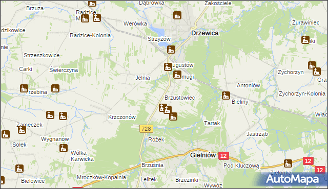 mapa Brzustowiec, Brzustowiec na mapie Targeo