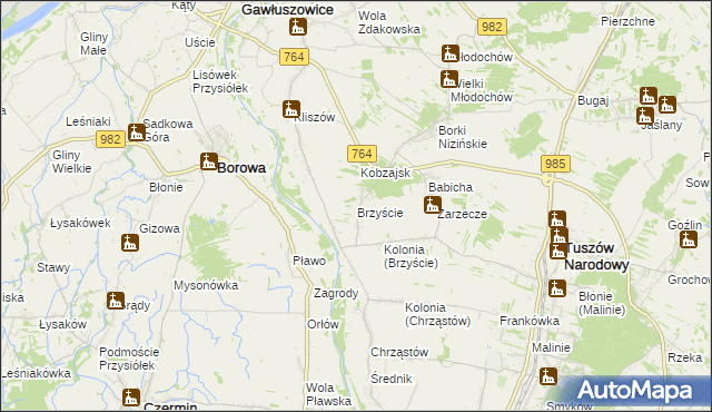 mapa Brzyście gmina Gawłuszowice, Brzyście gmina Gawłuszowice na mapie Targeo