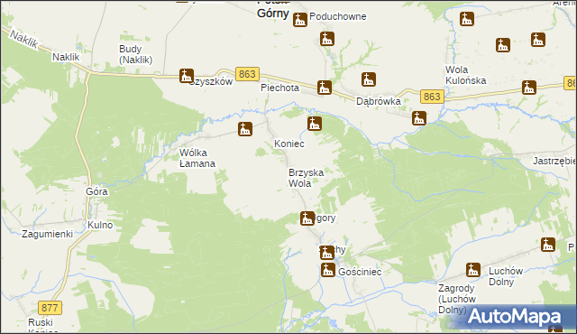 mapa Brzyska Wola, Brzyska Wola na mapie Targeo