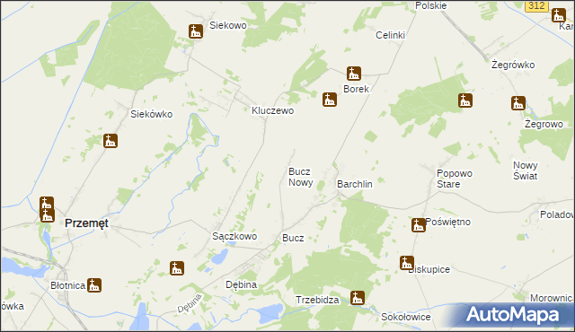mapa Bucz Nowy, Bucz Nowy na mapie Targeo