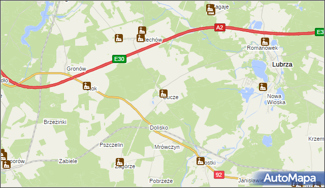 mapa Bucze gmina Lubrza, Bucze gmina Lubrza na mapie Targeo