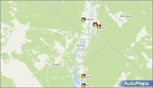 mapa Buczek gmina Szprotawa, Buczek gmina Szprotawa na mapie Targeo