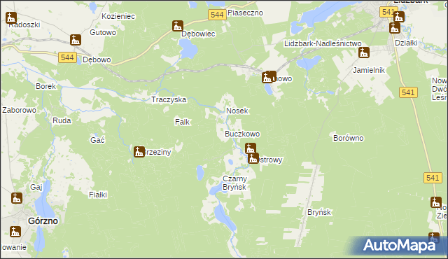 mapa Buczkowo gmina Górzno, Buczkowo gmina Górzno na mapie Targeo