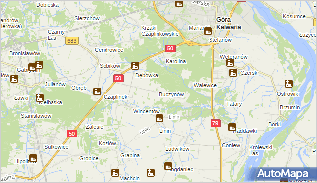 mapa Buczynów, Buczynów na mapie Targeo