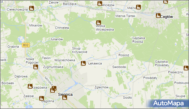 mapa Budy Łękawickie, Budy Łękawickie na mapie Targeo