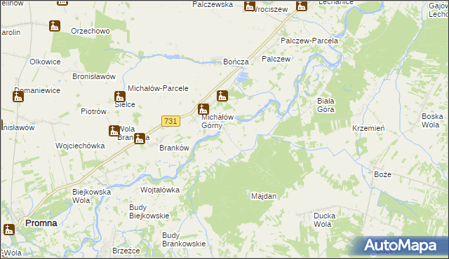 mapa Budy Michałowskie gmina Warka, Budy Michałowskie gmina Warka na mapie Targeo