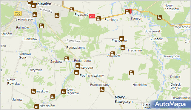 mapa Budy Trzcińskie, Budy Trzcińskie na mapie Targeo