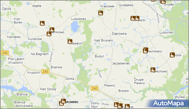 mapa Budyń, Budyń na mapie Targeo